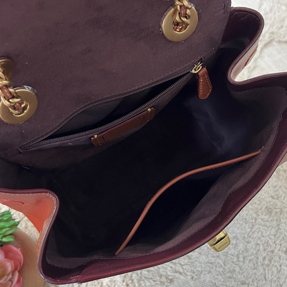 🍁NWT Coach Signature Parker Tan/Rust Backpack Rare Find! Gorgeous!! - Picture 6 of 14